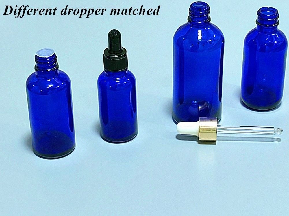 20ml 30ml Essential Oil serum skincare cosmetic package bottle Cobal Blue Glass Dropper Bottle with Dropper