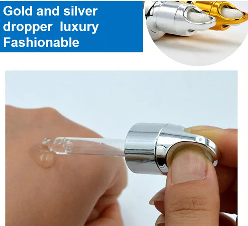 10ml 20ml 30ml 50ml Electroplate Gold Color Luxury Cosmetic Packaging Glass Dropper Bottles for serm Essential oil use