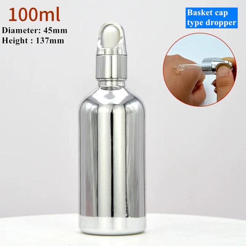 10ml 20ml 30ml 50ml Electroplate Gold Color Luxury Cosmetic Packaging Glass Dropper Bottles for serm Essential oil use