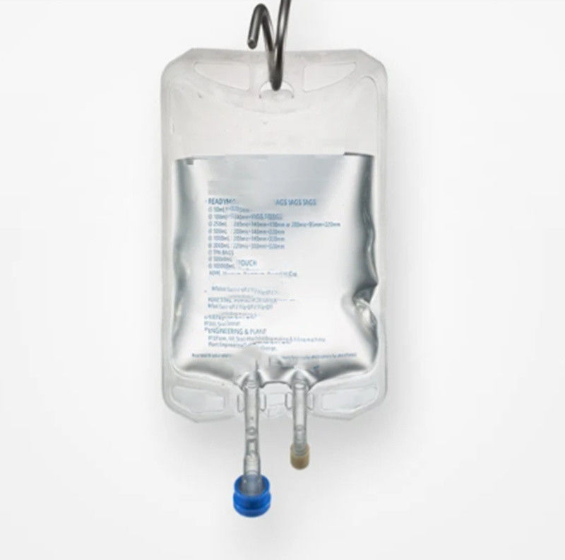 Medical empty PVC Infusion Bag normal Saline Sodium Chloride Drip Bag 100ml 250 Cc 500cc Two Ports IV PVC infusion bag
