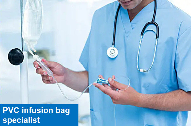 Medical empty PVC Infusion Bag normal Saline Sodium Chloride Drip Bag 100ml 250 Cc 500cc Two Ports IV PVC infusion bag