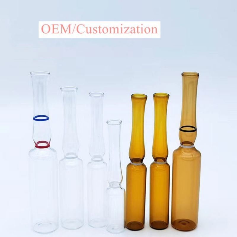 1ml5ml 10ml 20ml cosmetic skincare pharmaceutical Glass Ampoule Color Ring Logo Printing Screen Printing Form B Form