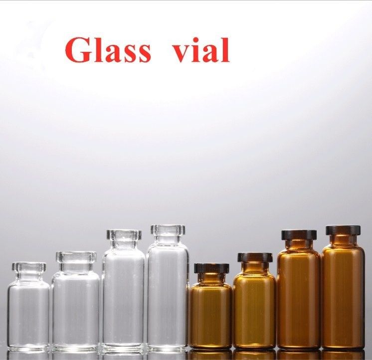 5ml 7ml 10ml Clear Amber Medicine Crimp Top Tubular Sterilie Injection bottles Glass Vial with Rubber Stopper