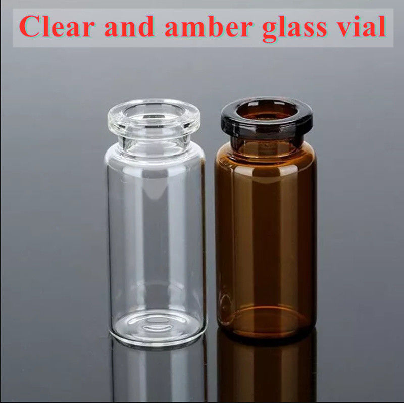 Pharmaceutical 5ml 10ml Empty Amber Clear Injection Tubular medical Glass bottle Vial Bottle with Butyl Rubber Stopper