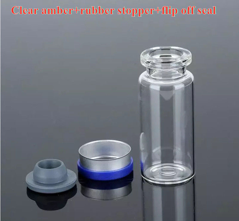 Pharmaceutical 5ml 10ml Empty Amber Clear Injection Tubular medical Glass bottle Vial Bottle with Butyl Rubber Stopper