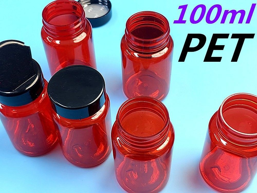 High Quality 100ml Red Empty Pet Pill Tablet Calcium Pharmaceutical Container Medicine Vitamin Capsule medicine bottle