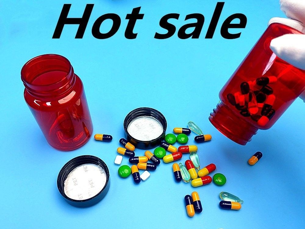 High Quality 100ml Red Empty Pet Pill Tablet Calcium Pharmaceutical Container Medicine Vitamin Capsule medicine bottle