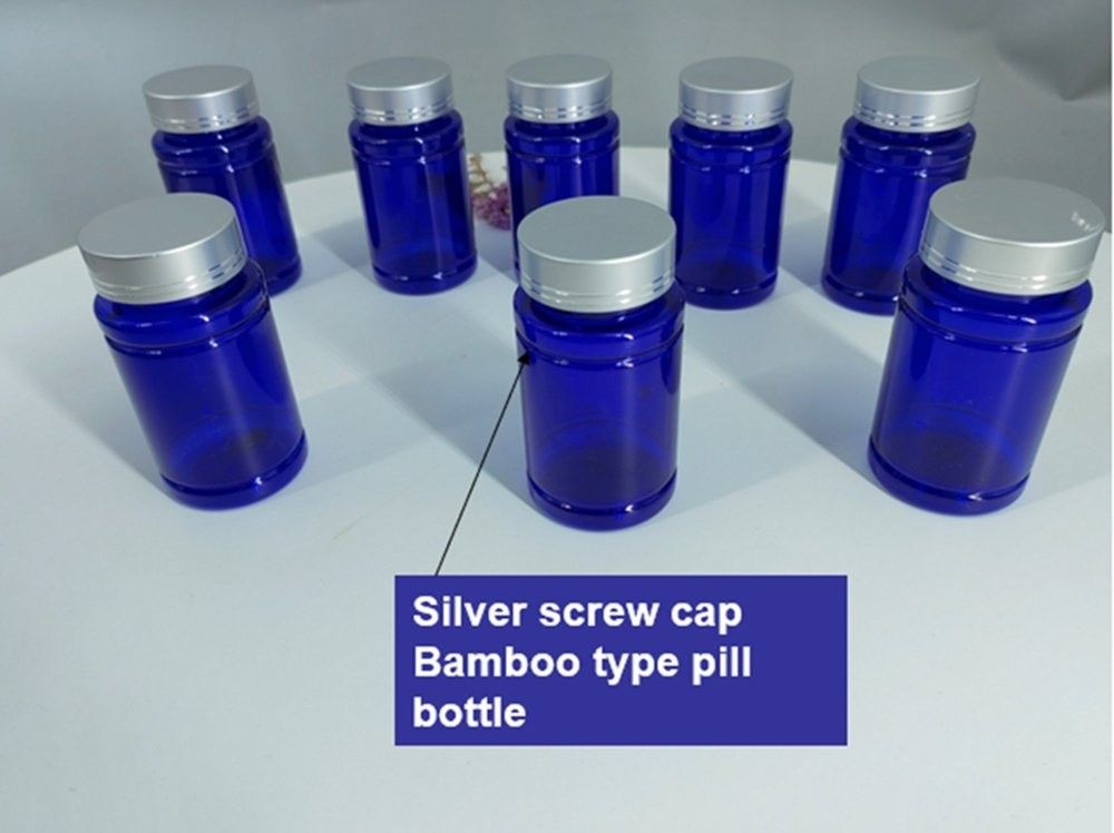 Plastic Vitamin Supplement Bottle PET Capsule Tablet Pill Bottle Blue 100ml 120ml Plastic Container Medicine bottle