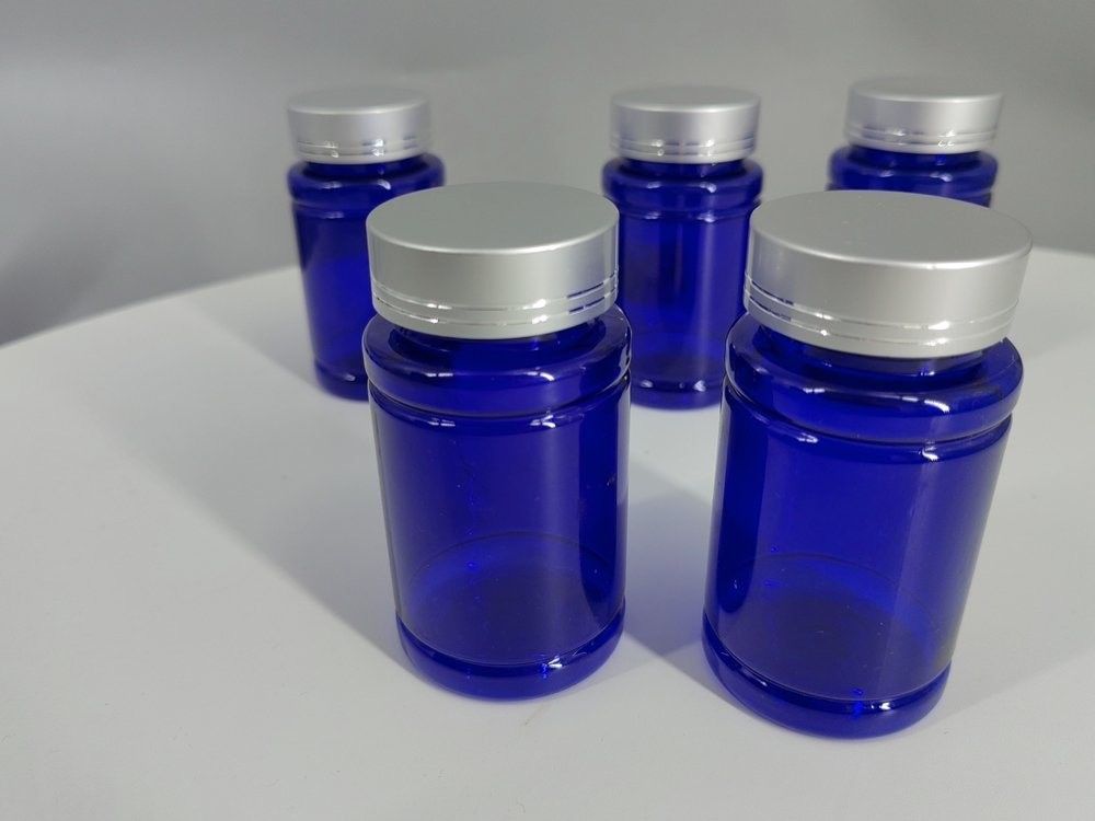 Plastic Vitamin Supplement Bottle PET Capsule Tablet Pill Bottle Blue 100ml 120ml Plastic Container Medicine bottle