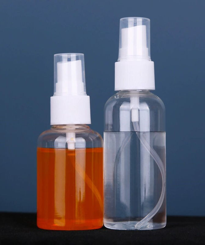 60ML 100ML Round Shape Small PET Plastic Spray Bottle l 50ml cosmetic PET clear Hand Wash Sanitizer spray bottle