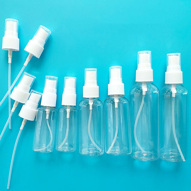 Travel Size portable Empty Plastic Alcohol PET Spray Bottle Hand Sanitizer White Spray Pump Body plastic spray bottle