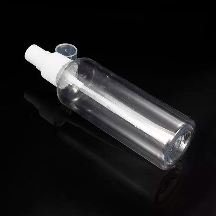 50ml 60ml 100ml PET clear round customize refillable hand sanitizer round refill cosmetic PET plastic spray bottle