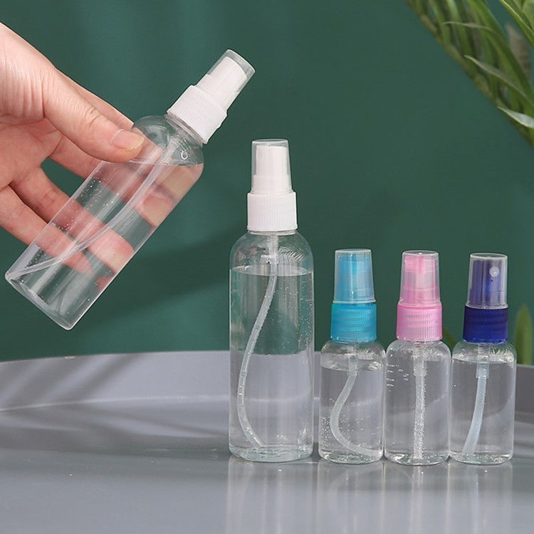 30ml 60ml 100ml refillable alcohol clear transparent Empty Plastic Spray Bottles PET Spray Bottle With Fine Mist Sprayer