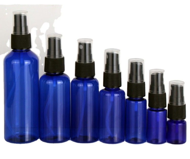 60ml 120ml 355ml blue Plastic Hand Sanitizer Skincare Shampoo Spray Bottle PET Cosmetic clear Plastic sprayer Bottles