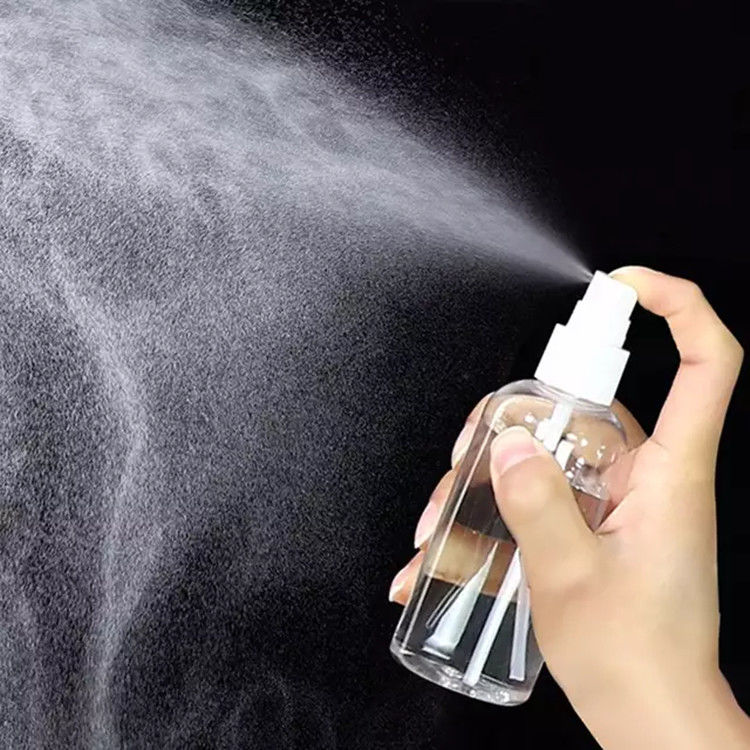 50ml portable travel mini pocket clear transparent lotion alcohol disinfectant flat round PET plastic spray bottle