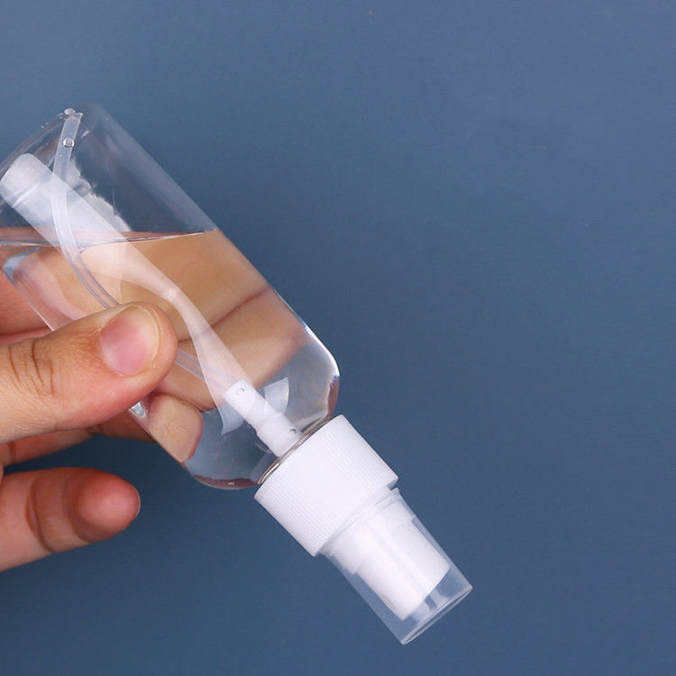 50ml portable travel mini pocket clear transparent lotion alcohol disinfectant flat round PET plastic spray bottle