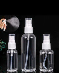 50ml portable travel mini pocket clear transparent lotion alcohol disinfectant flat round PET plastic spray bottle