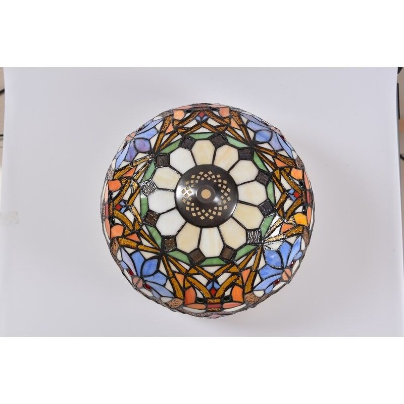 30cm 40cm Handmade Moon Shape Stained Glass Lamp Table Reading Light Luxury Glass Table Lamp
