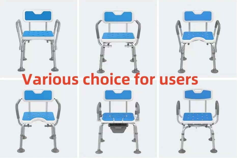 Bathroom 4-in-1 Commode Chair Shower Chair With Armrest Large Suction Cup Feet
