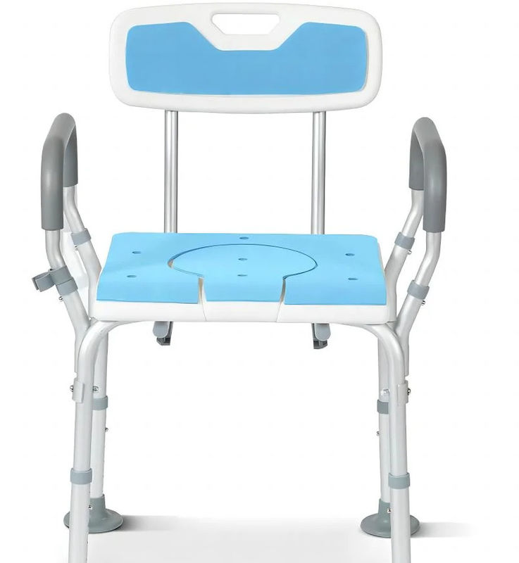 Bathroom 4-in-1 Commode Chair Shower Chair With Armrest Large Suction Cup Feet